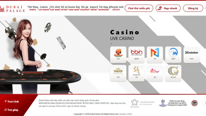 Sản phẩm giải trí đa dạng tại DubaiPalace