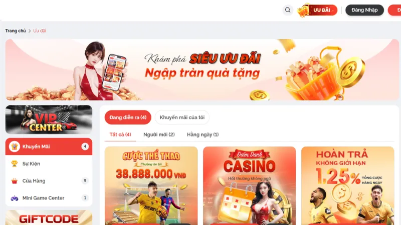 Chương trình khuyến mãi dành cho cả người mới và thành viên cũ thường xuyên diễn ra