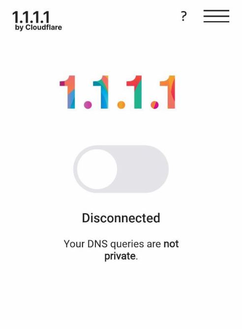 Ứng dụng 1.1.1.1 khi mở lần đầu chưa kích hoạt