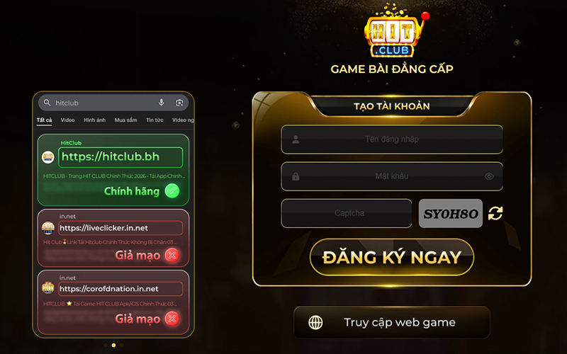 Các brand lớn như Hitclub luôn ưu tiên tối giản tên miền