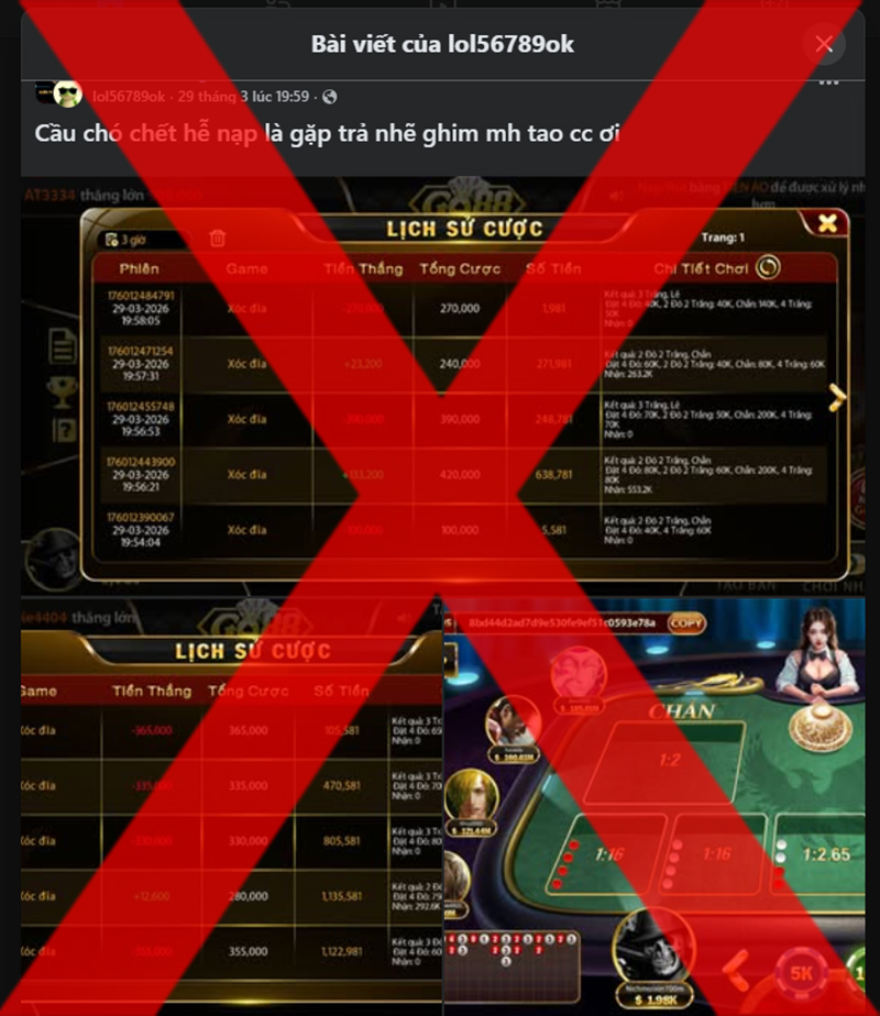 Chơi thua rồi quy chụp đó là hành vi ghim acc