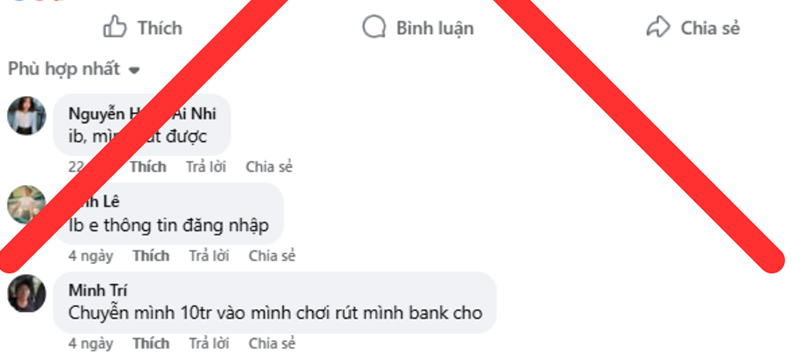 Mục đích là để có comment tạo sự nghi ngờ brand giam tiền người chơi