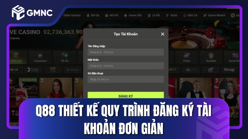 Q88 thiết kế quy trình đăng ký tài đơn giản
