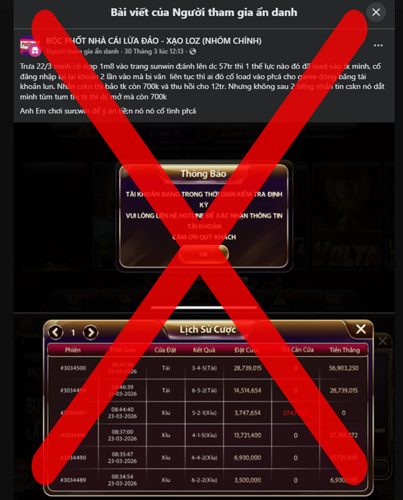 Quy chụp Sunwin lấy tiền là hành vi dắt mũi dư luận