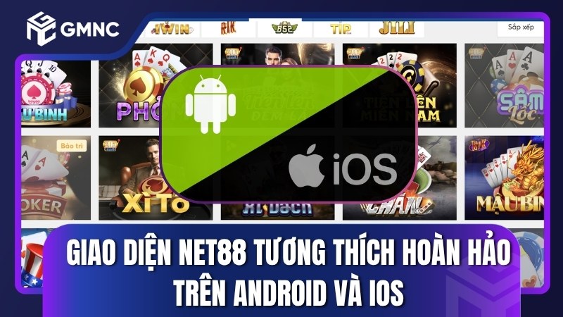 Giao diện NET88 trên Android và iOS