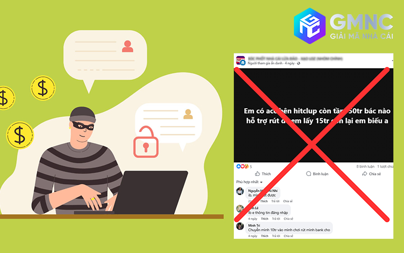 Cú lừa giúp đòi tiền HitClub, Go88,...: Cái bẫy chiếm ID người chơi